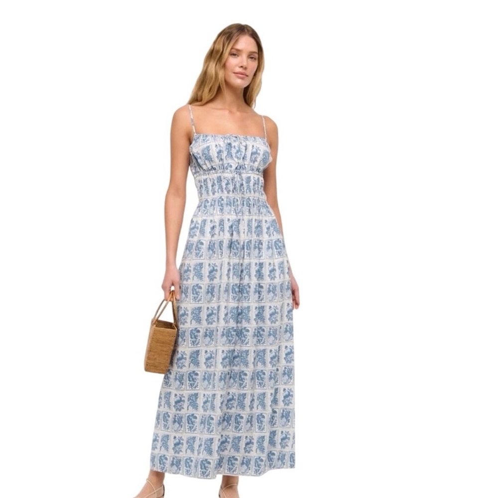 Abercrombie & Fitch Blue and White Floral Maxi Dress